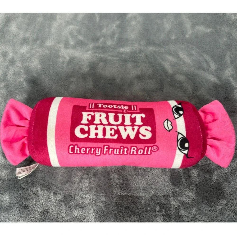 Tootsie Fruit Chews Cherry Plush Toy Factory Candy Wrapper Pink Stuffed Toy 12in